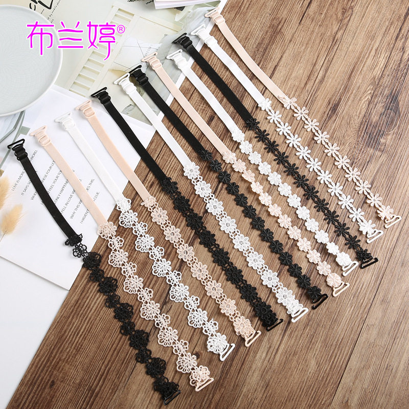 蕾丝花朵内衣肩带女无痕性感防滑吊带/背心/T恤/打