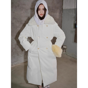 2025冬季新款高端中长款超大羊卷毛高支派克外套95白鹅绒羽绒服女