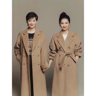 M家101801意大利进口双面羊绒大衣女中长款经典驼色原厂呢子外套