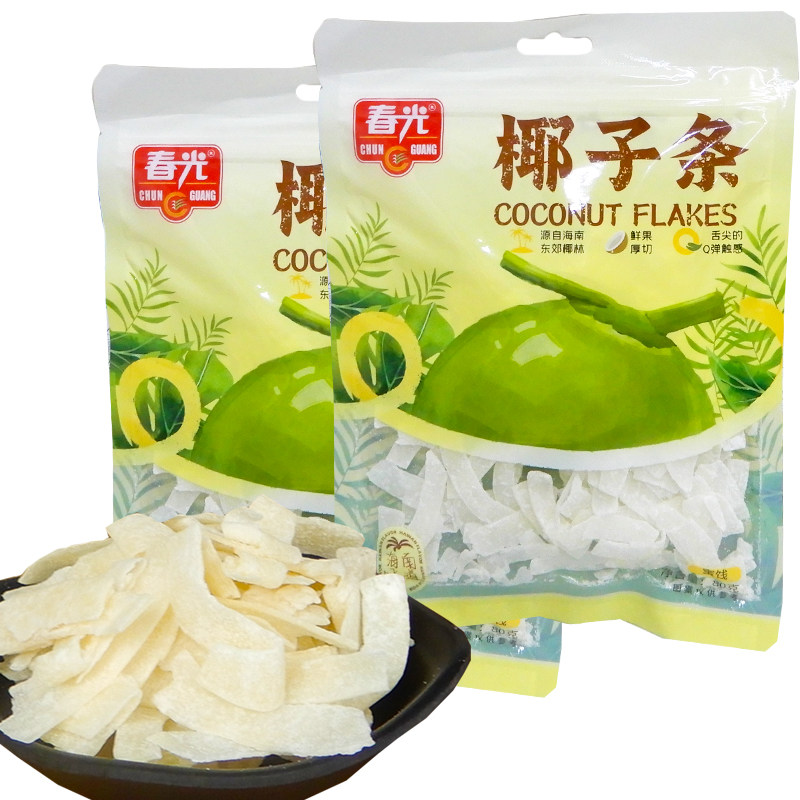 春光食品椰子条258g海南特产椰子片 鲜果厚切耐嚼糖渍水果干