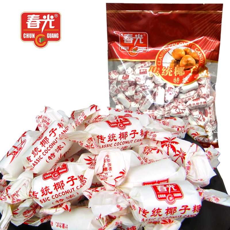 海南特产春光椰子糖500g特浓特制椰子糖椰球喜糖硬糖软糖椰糯糕
