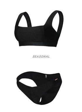 泳衣女士2025新款时尚海岛度假性感比基尼高级黑色三角裤分体泳衣