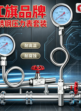 红旗不锈钢压力表套装Y-100BF