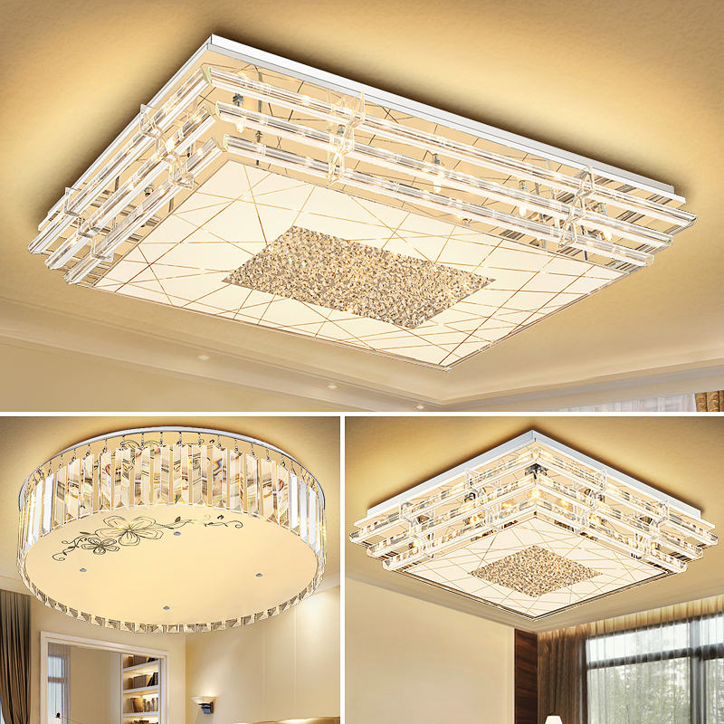轻奢水晶客厅客厅灯吸顶灯家用大厅主卧室吊灯具大全屋现代简约大