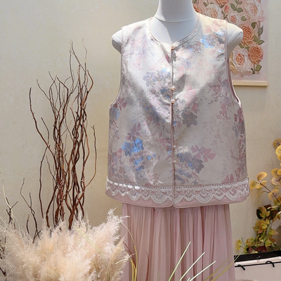 瑞瑞26年夏上新新中式轻奢设计感提花工艺气质马甲9563