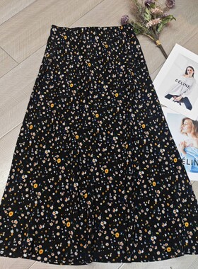 瑞瑞店新夏夜小雏菊真丝直筒小碎花半身裙(含100真丝)YS147-G336