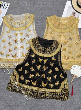 瑞瑞店2026夏上新真丝欧根纱重工绣花马甲(含100真丝)YS68-G332