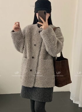 瑞瑞外套100绵羊毛韩系休闲慵懒风外套羊毛外套含100绵羊毛06612