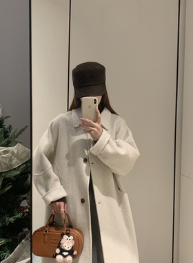 瑞瑞系简约经典翻领版型质感保暖羊毛外套（含68.2羊毛）01042W07