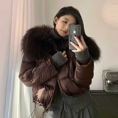 瑞瑞家时尚外套保暖羽绒服外套(配毛领白耗毛领真毛可拆卸)88866
