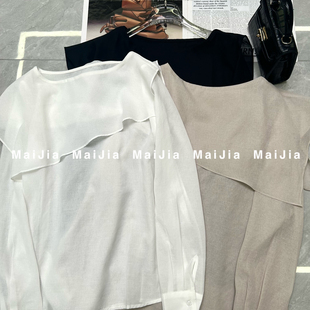 J811 小衫 瑞瑞小众设计夏上新2026早春新款 不规则荷叶边衬衫