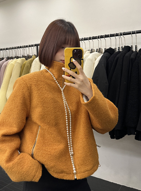 瑞瑞店冬上新立领宽松百搭时尚短外套（含5羊毛）81735