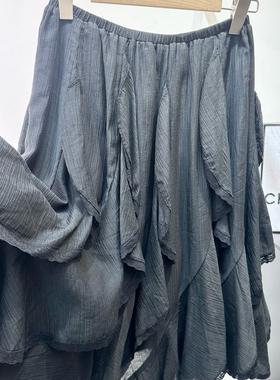 瑞瑞年夏上新不规则荷叶蕾丝花边松紧高腰仙女半裙半身裙YS2-A54