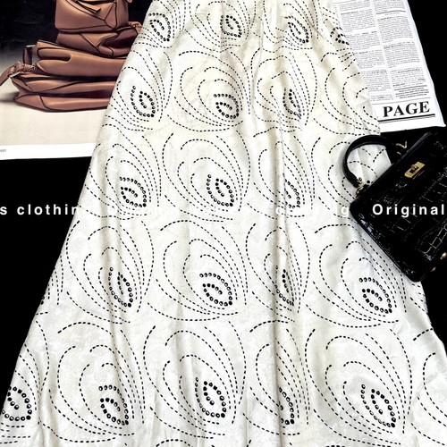 瑞瑞夏上新复古气质优雅印花半身裙（含30真丝）(不含上衣)DX990