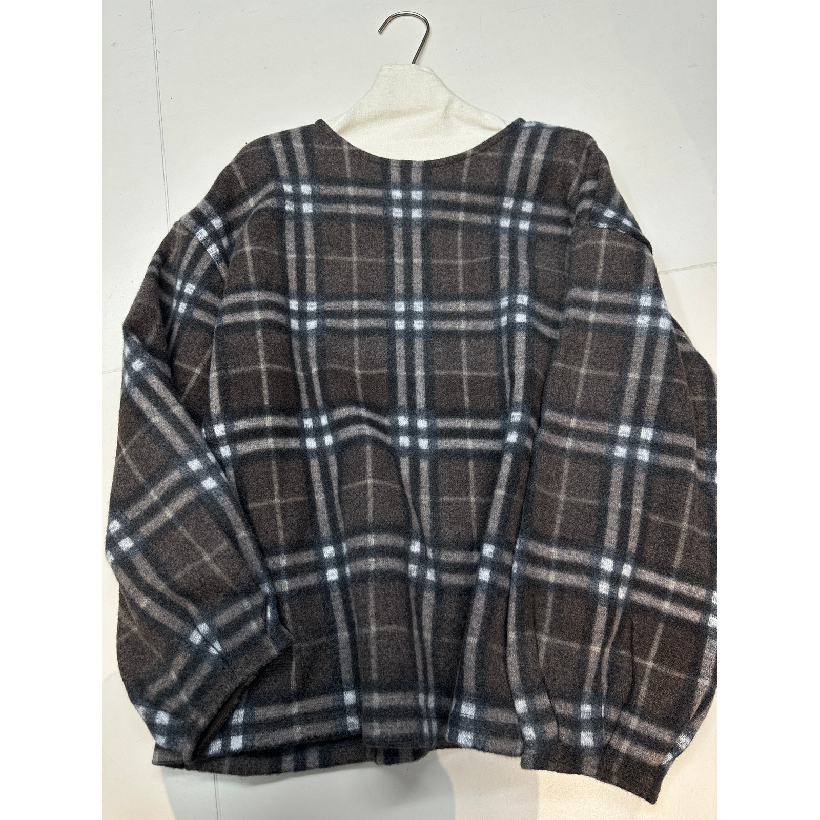 一善服饰秋上新韩版宽松格纹卫衣27601