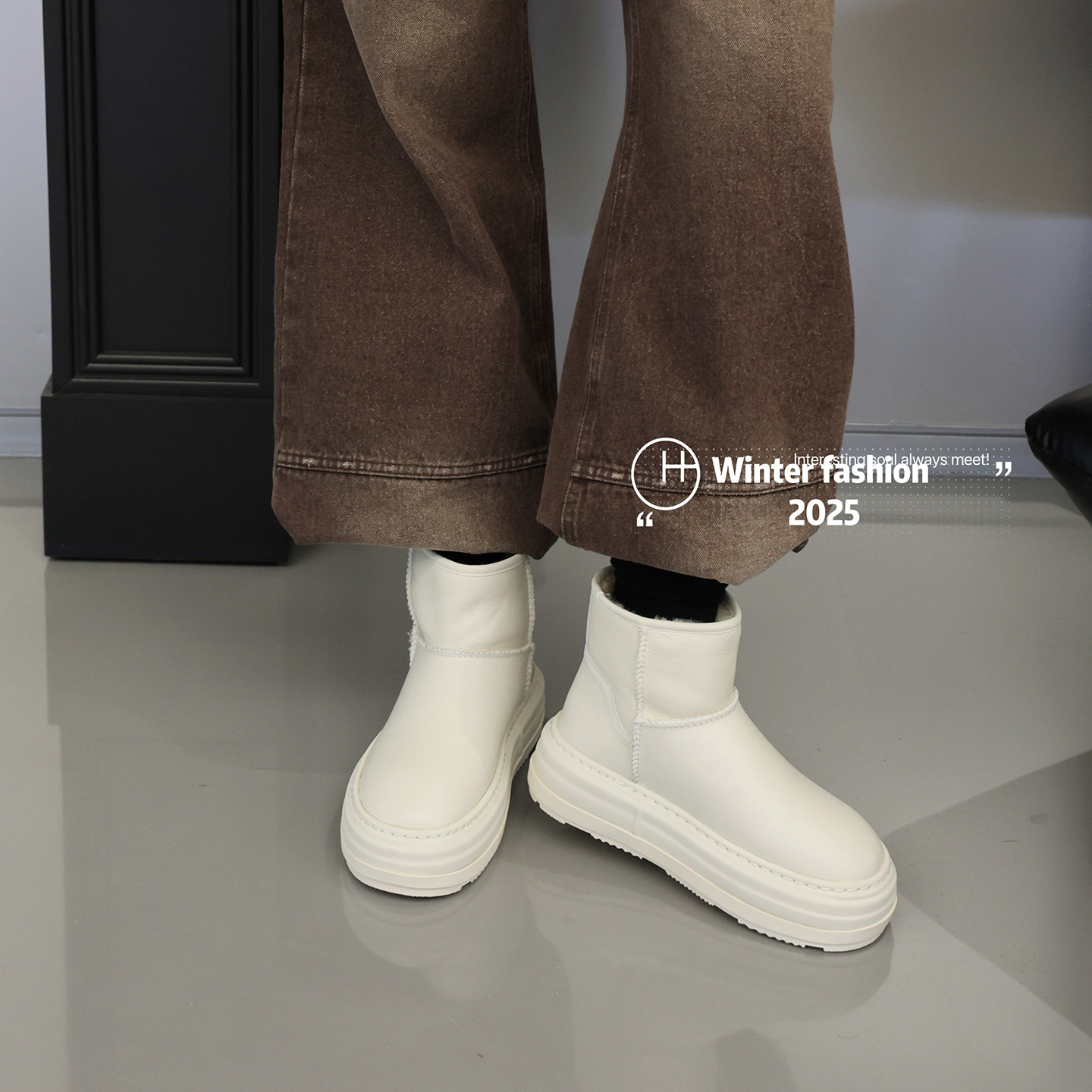 真皮厚底时尚简约休闲保暖雪地靴