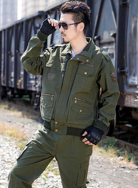 双层纯棉加厚军绿正品男作训服