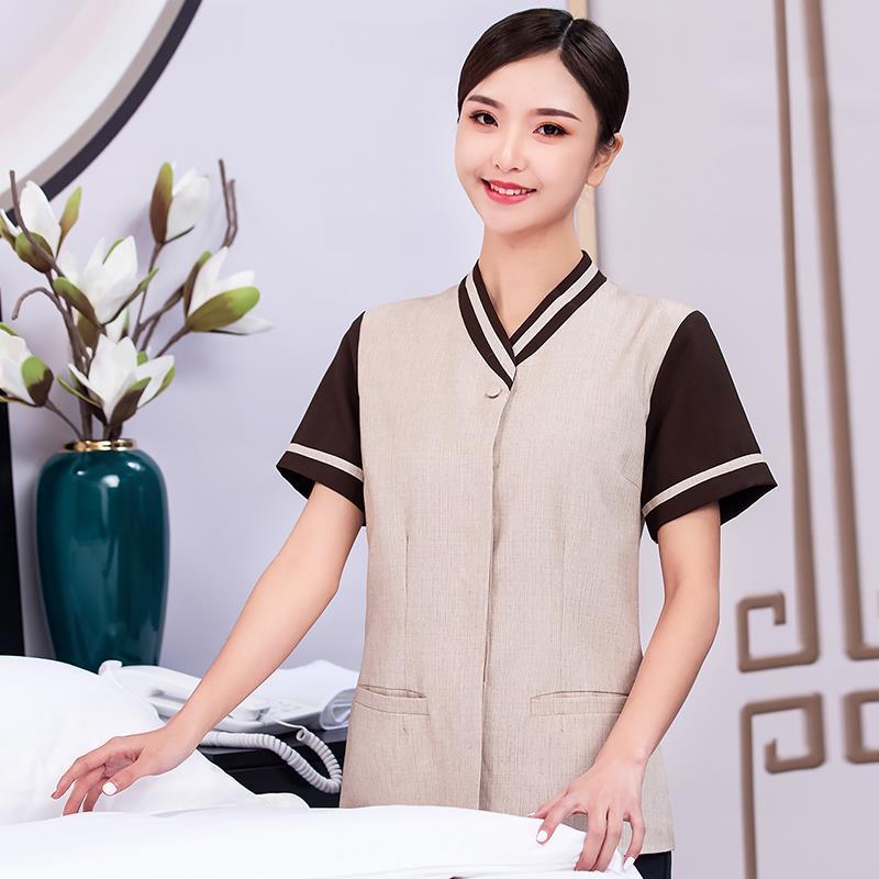 保洁服短袖夏装女酒店宾馆客房清洁员工作服套装物业PA制服长袖男
