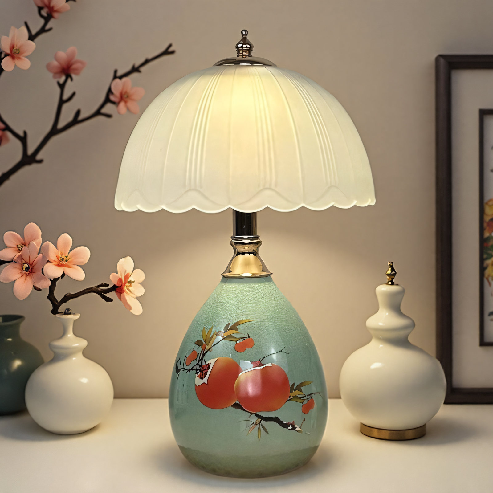 欧式陶瓷卧室床头灯时尚创意温馨浪漫USB调光充电触摸台灯家用