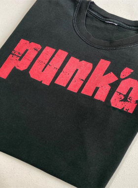 punk'd MTV周边ins超火美潮宽松oversize复古短袖vintageT恤男女
