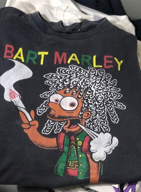 bart marley小众歌手潮牌人像趣味短袖oversize复古CityboyT恤