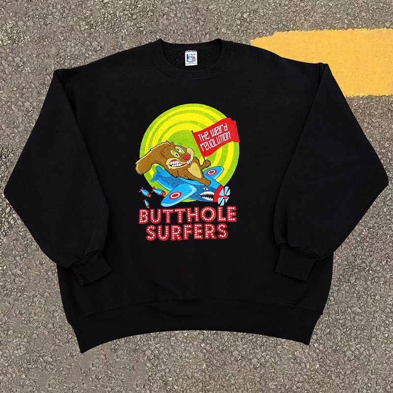 butthole surfers迷幻重金属乐队post-punk嘻哈朋克街头圆领卫衣