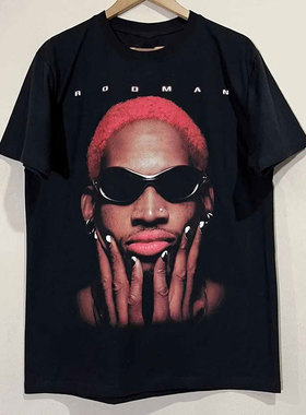 Dennis Rodman罗德曼球星vintageT恤男女oversize美式街头短袖