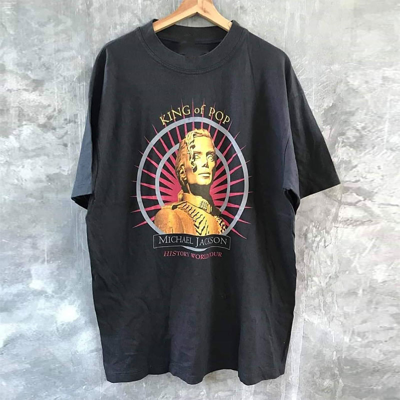 Michael Jackson Vintage Tee迈克尔杰克逊美式复古潮牌短袖T恤男