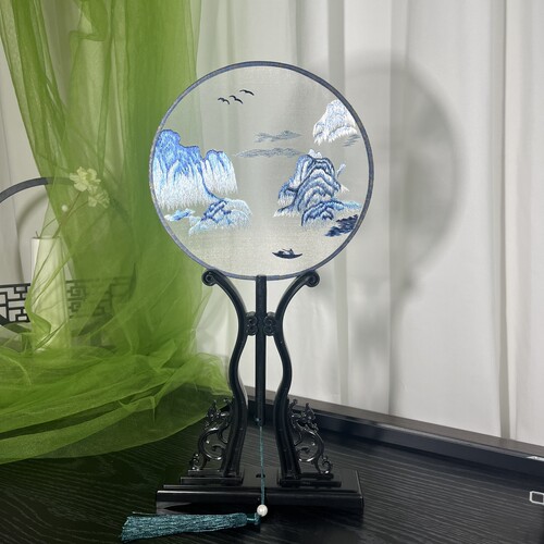 苏绣双面绣绫绢刺绣古典