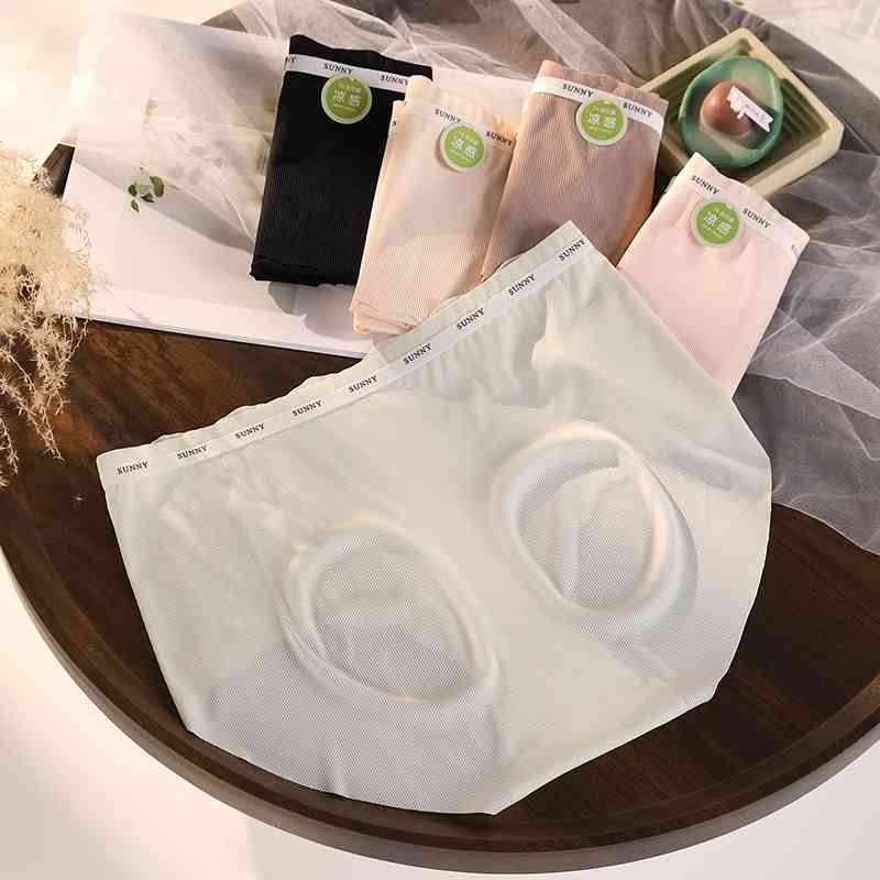 简约无痕中腰大码女内裤200斤裸感运动内裤加长舒适棉裆3D蜜桃臀