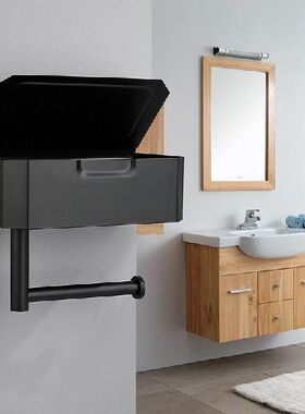 Blck squre stinless steel pper towel box bthroom