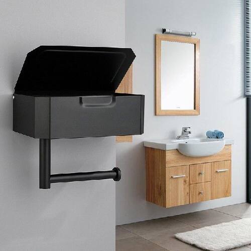 Blck squre stinless steel pper towel box bthroom