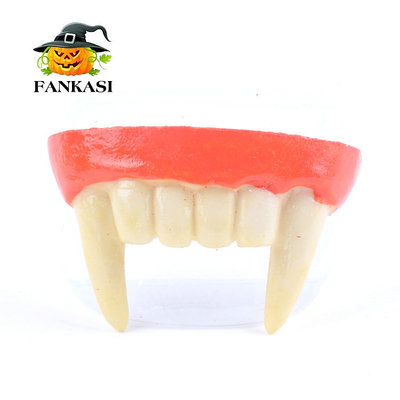 Halloween character dress up with white dentures, zombie va