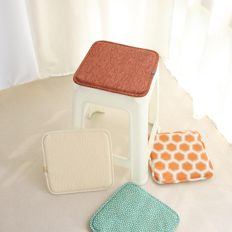 Small square stool, thin sponge cushion, square stool cover