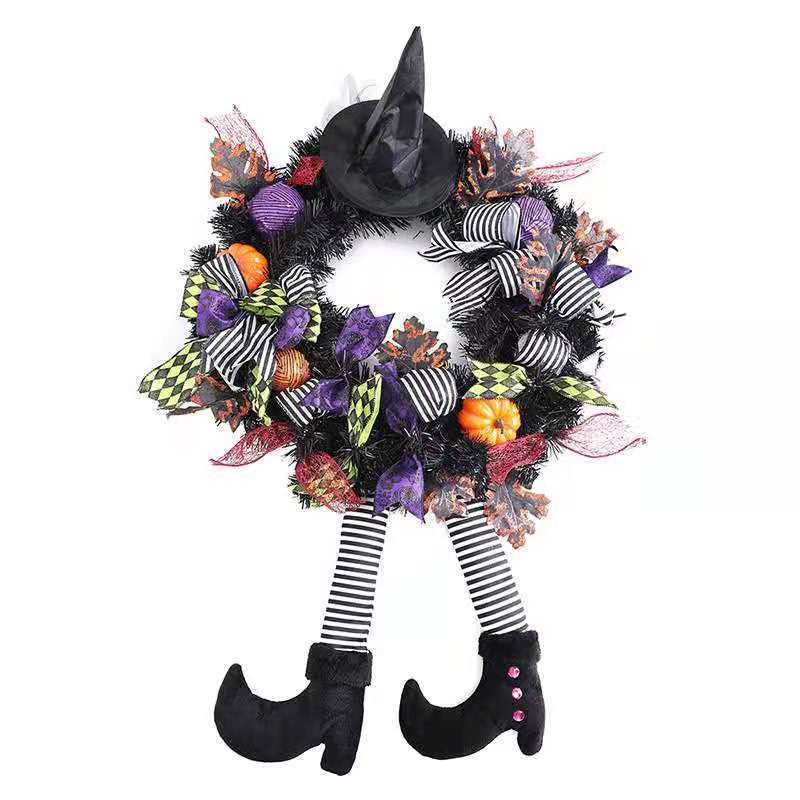 Resurrected Halloween wreath, skull, haunted house decorati