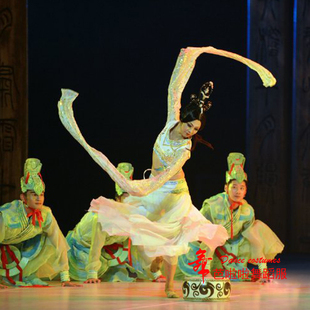 演出服成人长袖 古典水袖 表演服 古风舞蹈服女唐诗逸玉人舞同款 新款