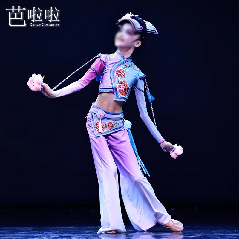 少儿羌族独舞尔玛表演服定制