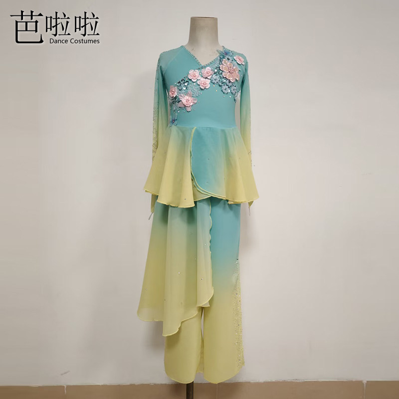 古典舞演出服女飘逸雪纺舞蹈服春芽苏堤谣艺考比赛中国风舞台装