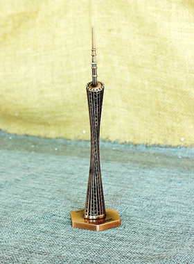 世界知名地标模型广州塔小蛮腰模型金属工艺品家居摆件旅游纪念品