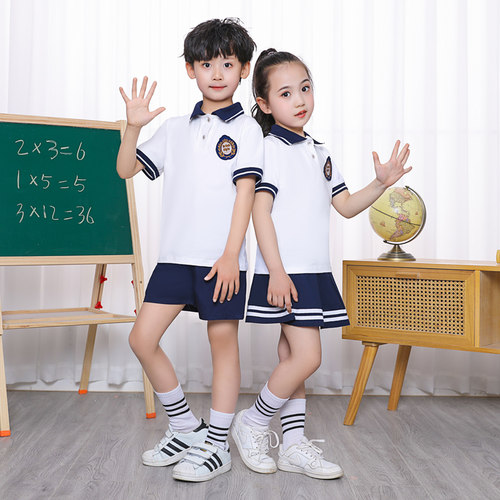 幼儿园园服夏装夏季套装小学生校服纯棉班服儿童短袖毕业照服定制 - 封面