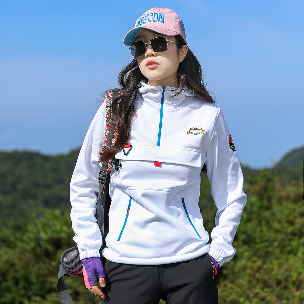 户外连帽摇粒绒保暖防风软壳衣