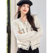 慵懒风软糯毛衣外套 新款 实拍小香风针织开衫 女春季