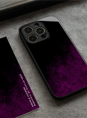 抽象纹理暗夜紫适用iPhone13promax苹果14手机壳荣耀80玻璃华为mate50vivox90一加小米12oppo三星p60保护套软