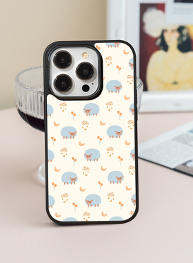 「星月伴羊」苹果iPhone17promx手机壳16钢化玻璃OPPOFINDX9保护套小米15荣耀VIVOX300s红米14华为mate80全包