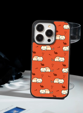 「橘猫织梦」苹果iPhone17promx手机壳16小米15华为mate80荣耀14简约红米VIVOX300s钢化玻璃OPPOFINDX9保护套