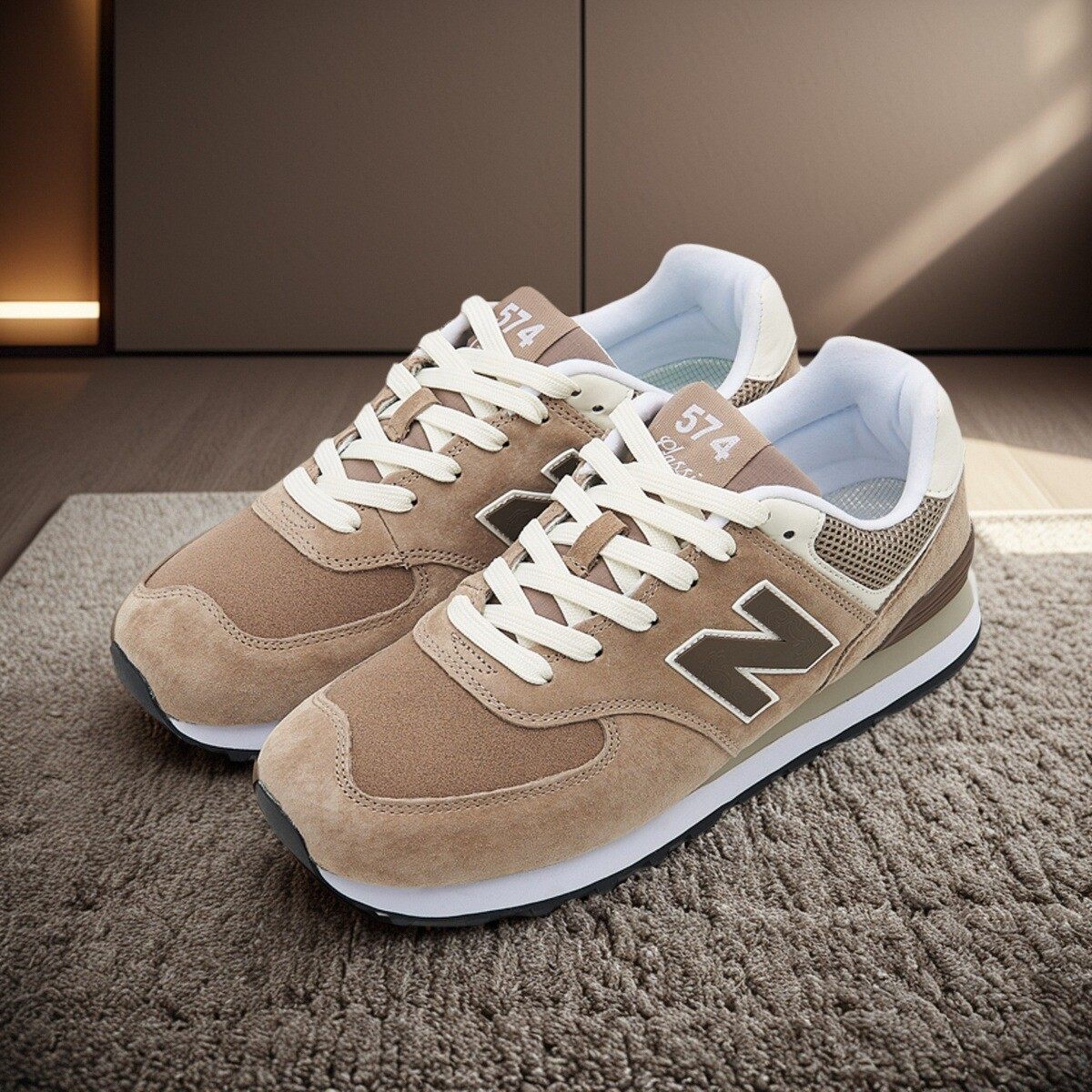 新百伦官方正品真皮男鞋新款574厚底低帮跑步鞋女复古休闲运动鞋