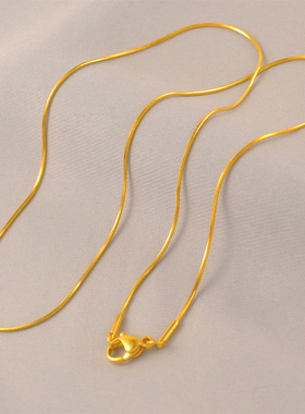 可穿吊坠万能蛇骨链镀24K金色日常通勤锁骨链ins项链女款细小简约