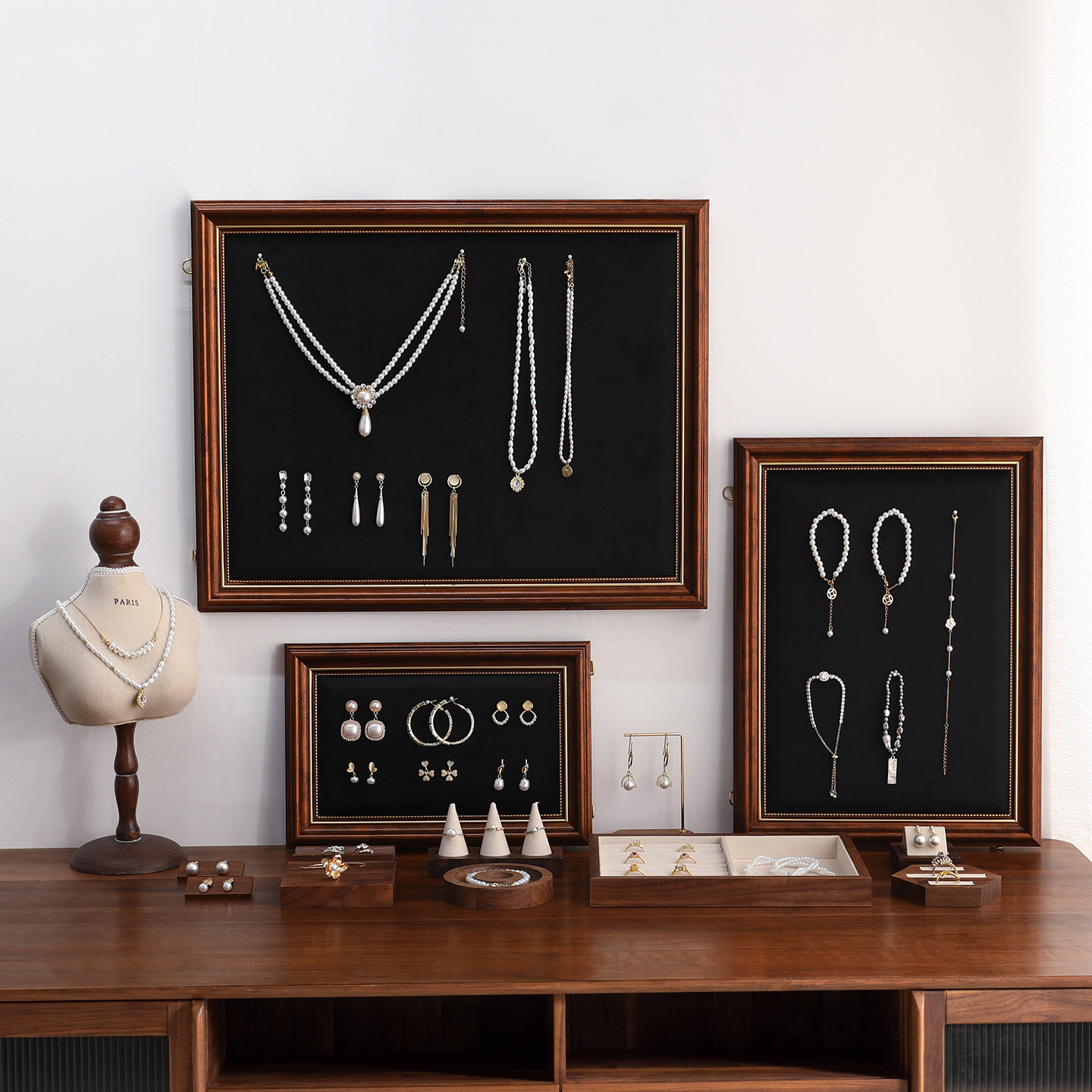 复古相框项链展示架挂墙首饰饰品陈列架耳钉手串戒指柜台店铺陈列