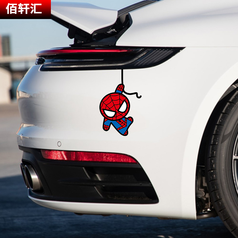 蜘蛛侠遮挡擦痕趣味搞笑汽车贴纸