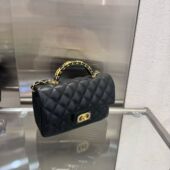 黑色小香风cf包包女2025新款 高级感富家千金女式 链条包方胖子手提